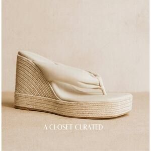 Paloma Barcelo Leather Wedge Espadrille Sandal 11 NEW